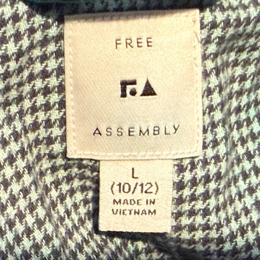 Free Assembly Green Corduroy Harrington Jacket Size L 10/12 Mock Neck Zip Up